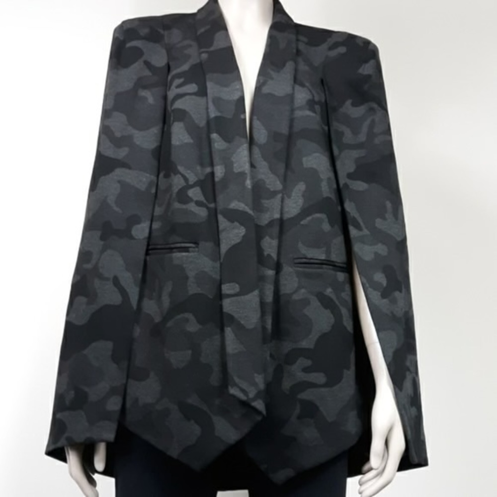 G.I.L.I Camo Open Front Cape Jacket